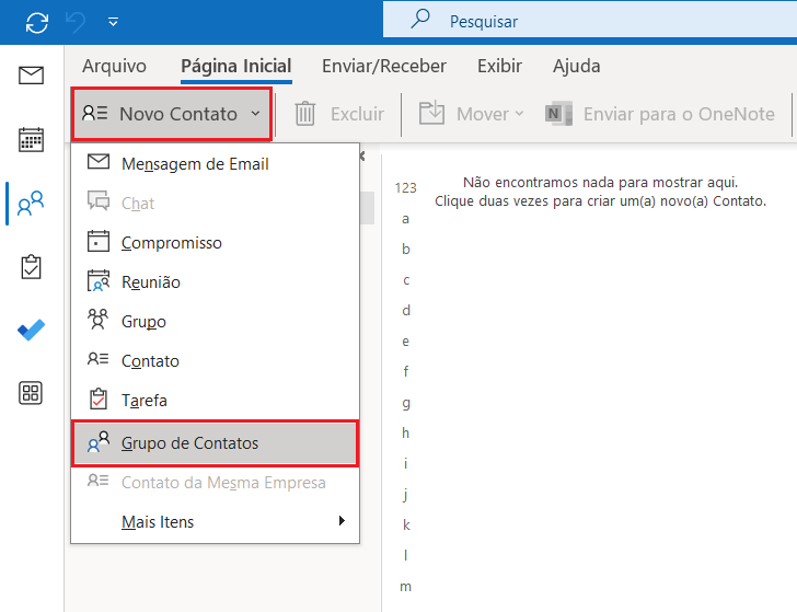 Use grupos de contatos no e-mail
